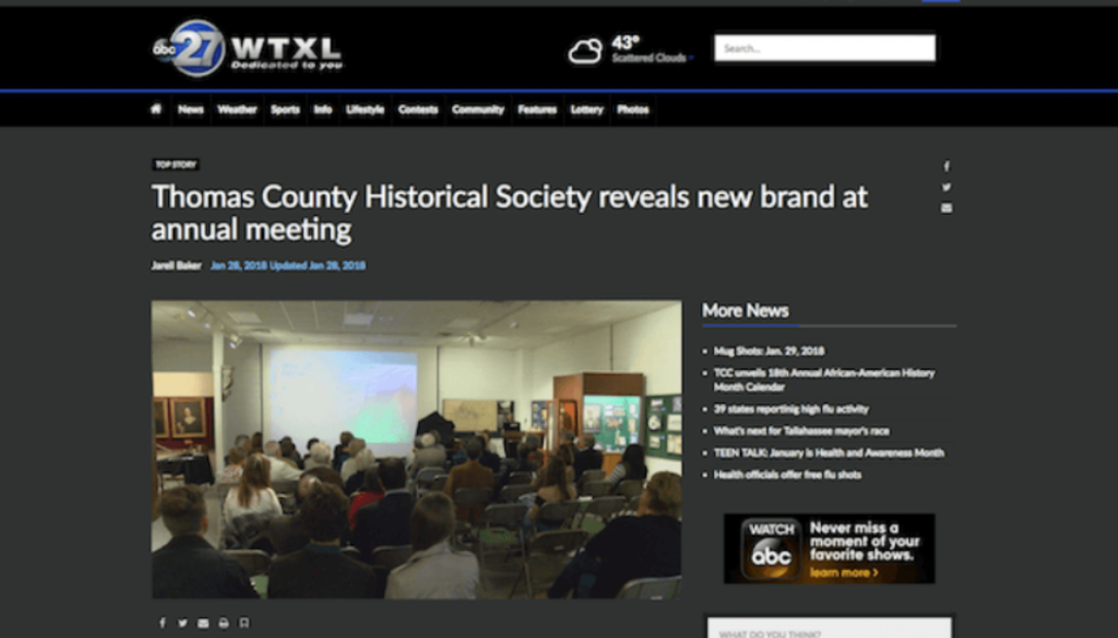 WTXL News – Thomasville History Center