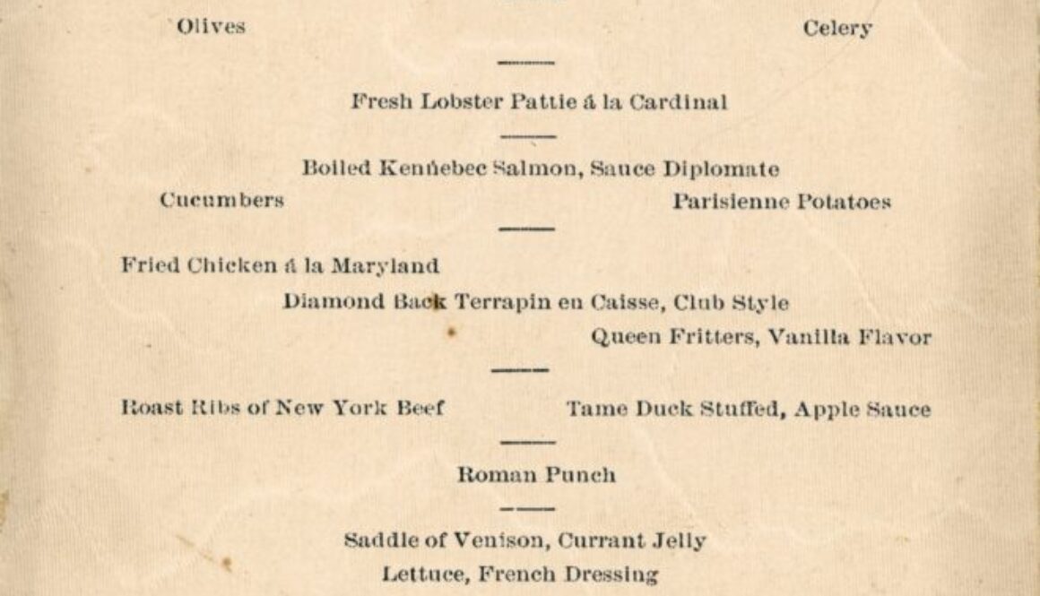 Piney Woods Hotel - 1895 - Menu