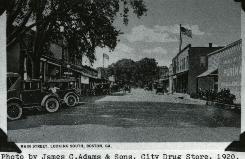 Main Street - North 100 Block Looking South - 1920 - Boston, Georgia - 1979.01.37
