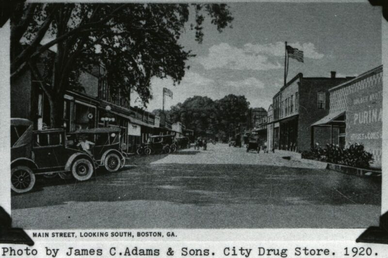 Main Street - North 100 Block Looking South - 1920 - Boston, Georgia - 1979.01.37