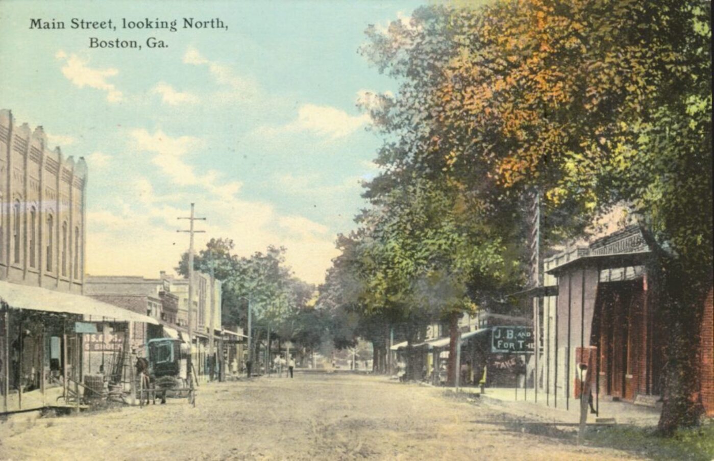 Main Street - North 100 Block Looking North - Boston, Georgia - Postcard - 1905 01